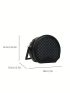 Elegant Circle Bag Mini Geometric Pattern Zipper PU