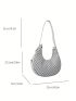 Elegant Hobo Bag Geometric Pattern Zipper PU