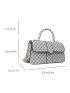 Elegant Square Bag Small Geometric Pattern Adjustable-strap PU