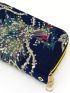 Random Peacock Embroidered Phone Wallet Sequin Decor Fashion Zipper