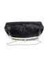 Gorgeous Diamond-Encrusted Aluminum Clip Top Evening Bag Glamorous