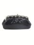 Gorgeous Diamond-Encrusted Aluminum Clip Top Evening Bag Glamorous