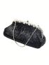 Gorgeous Diamond-Encrusted Aluminum Clip Top Evening Bag Glamorous