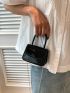 Mini Solid Color Women's Flap Handbag Top Handle