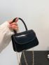 Mini Solid Color Women's Flap Handbag Top Handle