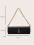 Large Baguette Bag Flap Chain PU Elegant