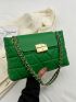 Quilted Detail Square Bag Flap Chain Fashion PU