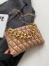 Quilted Detail Square Bag Zipper Chain Fashion PU