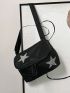 Rhinestone Star Fanny Pack Zipper Adjustable Strap Casual Nylon