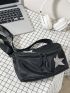 Rhinestone Star Fanny Pack Zipper Adjustable Strap Casual Nylon