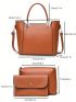 3pcs Bag Sets Tote Shoulder Clutch Bag Brown