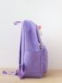 4pcs Bag Sets Backpack Tote Clutch Bag Pencil Case Purple