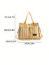 Fashion Trendy Lady Shoulder Tote Bag Color Matching For Women