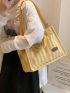 Fashion Trendy Lady Shoulder Tote Bag Color Matching For Women