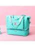 Quilted Letter Patch Fashion Travel Bag Dry-Wet Separation Independent Shoe Warehouse Portable Double Handle