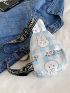 Mini Cartoon Rabbit Pattern Sling Bag Cute Adjustable Strap For Daily