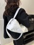 Retro Style Crossbody Bag, Large Capacity Hobo Bag, Silver Funky Shoulder Bag For Travel