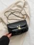 Women's Crossbody Bag Fashion Pleated Bag Small Bag Ruched Flap Bag