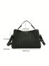 Geometric Pattern Square Bag Black Fashionable Top Handle