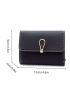 PU Small Wallet Black Litchi Embossed Elegant