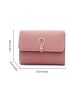 PU Small Wallet Pink Litchi Embossed Fashionable