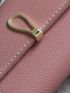 PU Small Wallet Pink Litchi Embossed Fashionable