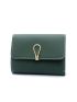 PU Small Wallet Green Litchi Embossed Fashionable