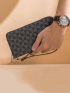 PU Long Wallet Triangle With Wristlet Pattern