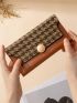 Houndstooth Pattern Long Wallet PU Elegant