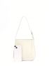 White Bucket Bag Minimalist Adjustable Strap PU