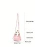 Mini Ruched Bag Fashionable Bead Decor Drawstring PU