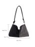 Oversized Studded Decor Hobo Bag Adjustable Strap