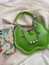 Green Novelty Bag Bead Decor Chain PU Fashionable