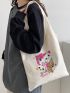 Cartoon Graphic Shopper Bag Double Handle