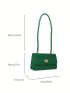 Small Square Bag Fashion Crocodile Embossed Flap PU