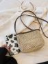 Mini Straw Bag Contrast Binding Vacation