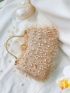 Mini Faux Pearl Decor Box Bag Top Handle For Prom