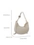 Mini Crocodile Embossed Hobo Bag, Vintage Chain & Faux Pearl Decor Shoulder Purse For Women