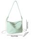 Fashionable And Minimalist Women's Shoulder Bag Solid Color Pu Metal Chain Shoulder Strap Crossbody