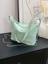 Fashionable And Minimalist Women's Shoulder Bag Solid Color Pu Metal Chain Shoulder Strap Crossbody