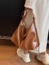 Minimalist Hobo Bag Solid Color Large Capacity