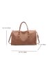 Foldable Fashion Travel Bag Zipper Double Handle Letter Patch Decor Waterproof Fashion