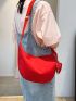 Neon Red Hobo Bag Funky With Coin Purse