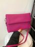 Neon Pink Square Bag Litchi Embossed Flap Funky