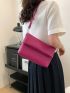 Neon Pink Square Bag Litchi Embossed Flap Funky