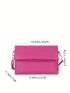 Neon Pink Square Bag Litchi Embossed Flap Funky