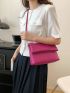 Neon Pink Square Bag Litchi Embossed Flap Funky