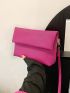 Neon Pink Square Bag Litchi Embossed Flap Funky