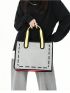 Large Shoulder Tote Bag Colorblock Double Handle For Daily