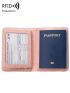 Letter Graphic Passport Case RFID Blocking Pink